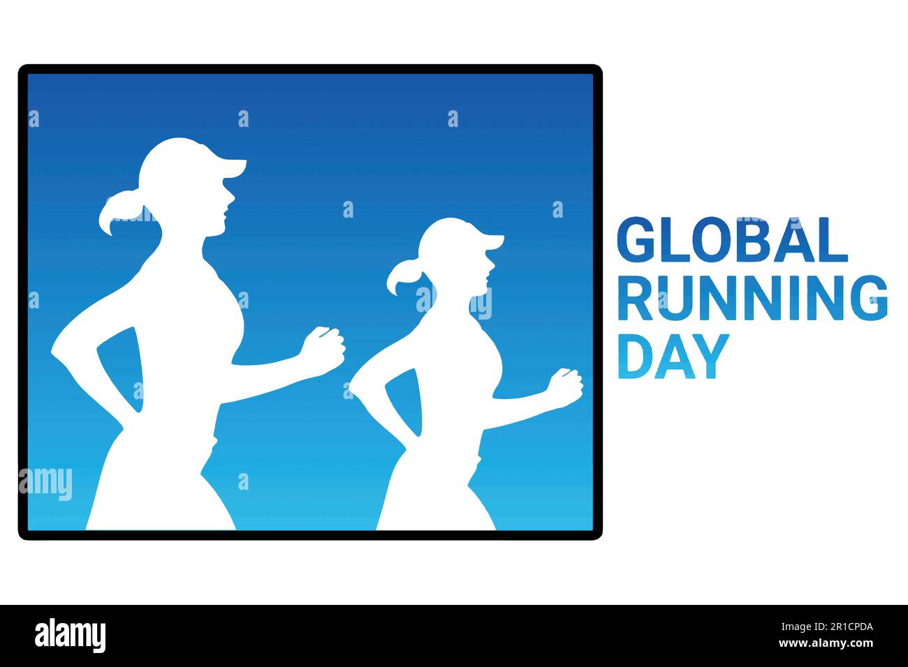 Global running day design, Vector illustration. Sport and healthy lifestyle theme. Stock Vector