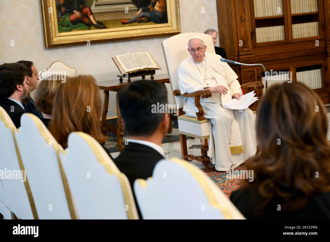 Vatican, Vatican. 13th May, 2023. Italy, Rome, Vatican, 2023/5/13 . Pope Francis receives in audience the Members of the Asociacion Agraria Jovenes Agricultores at the Vatican Photograph by Vatican Media /Catholic Press Photo . RESTRICTED TO EDITORIAL USE - NO MARKETING - NO ADVERTISING CAMPAIGNS. Credit: Independent Photo Agency/Alamy Live News Stock Photo
