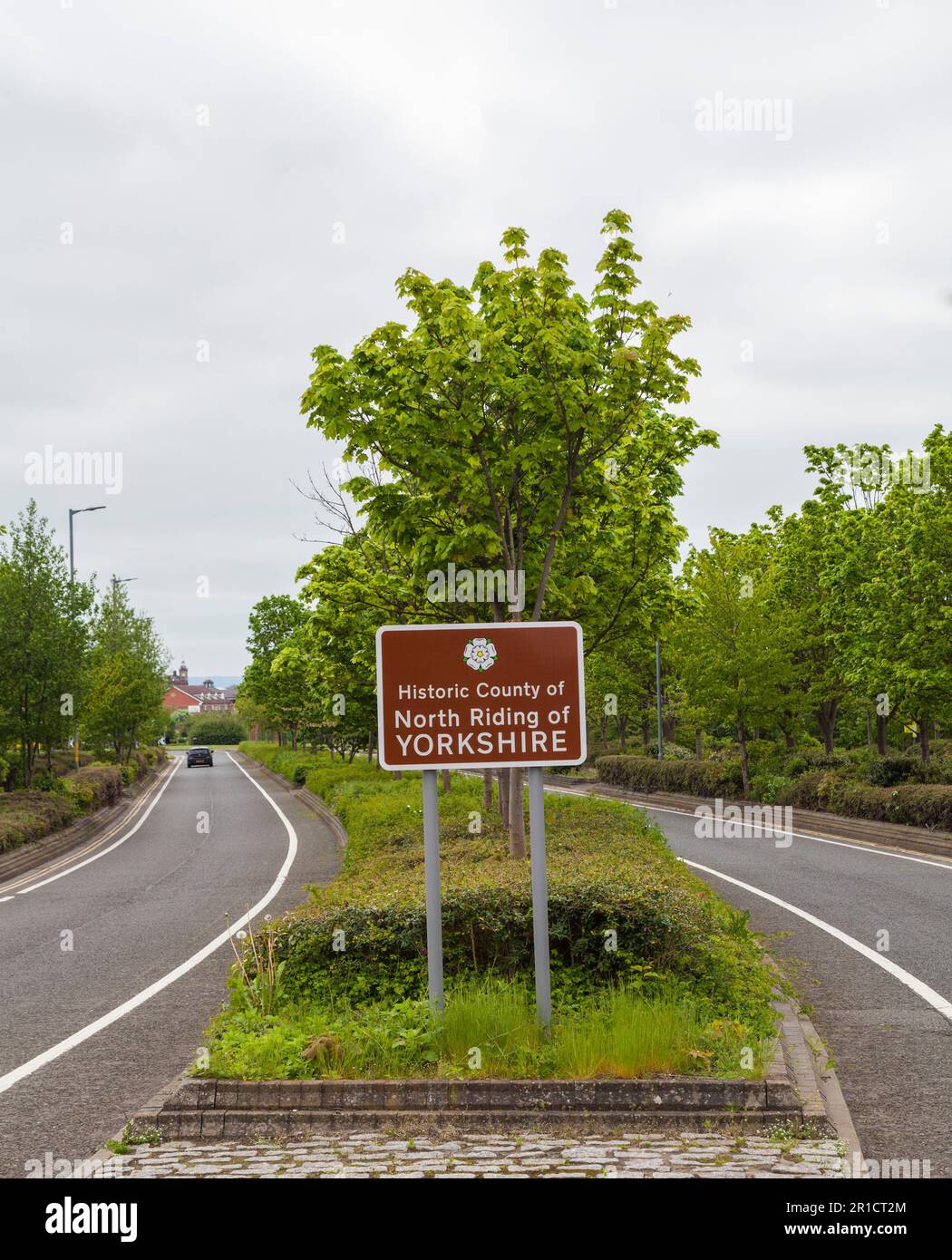 Sign for the North Riding of Yorkshire at the road into Thornaby