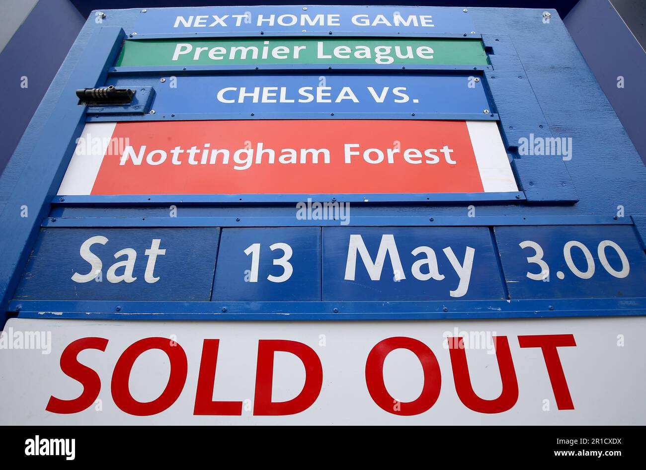 A general view of signage outside the ground before the Premier League