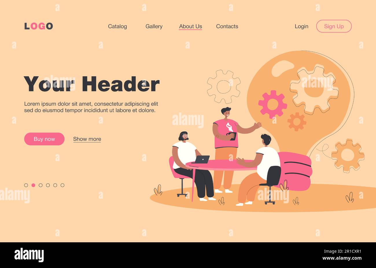 Creative office workers discussing ideas in team Stock Vector