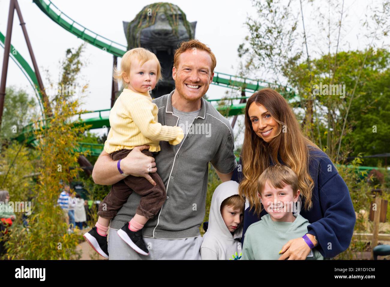 Greg Rutherford and family arriving for the launch of the new themed ...