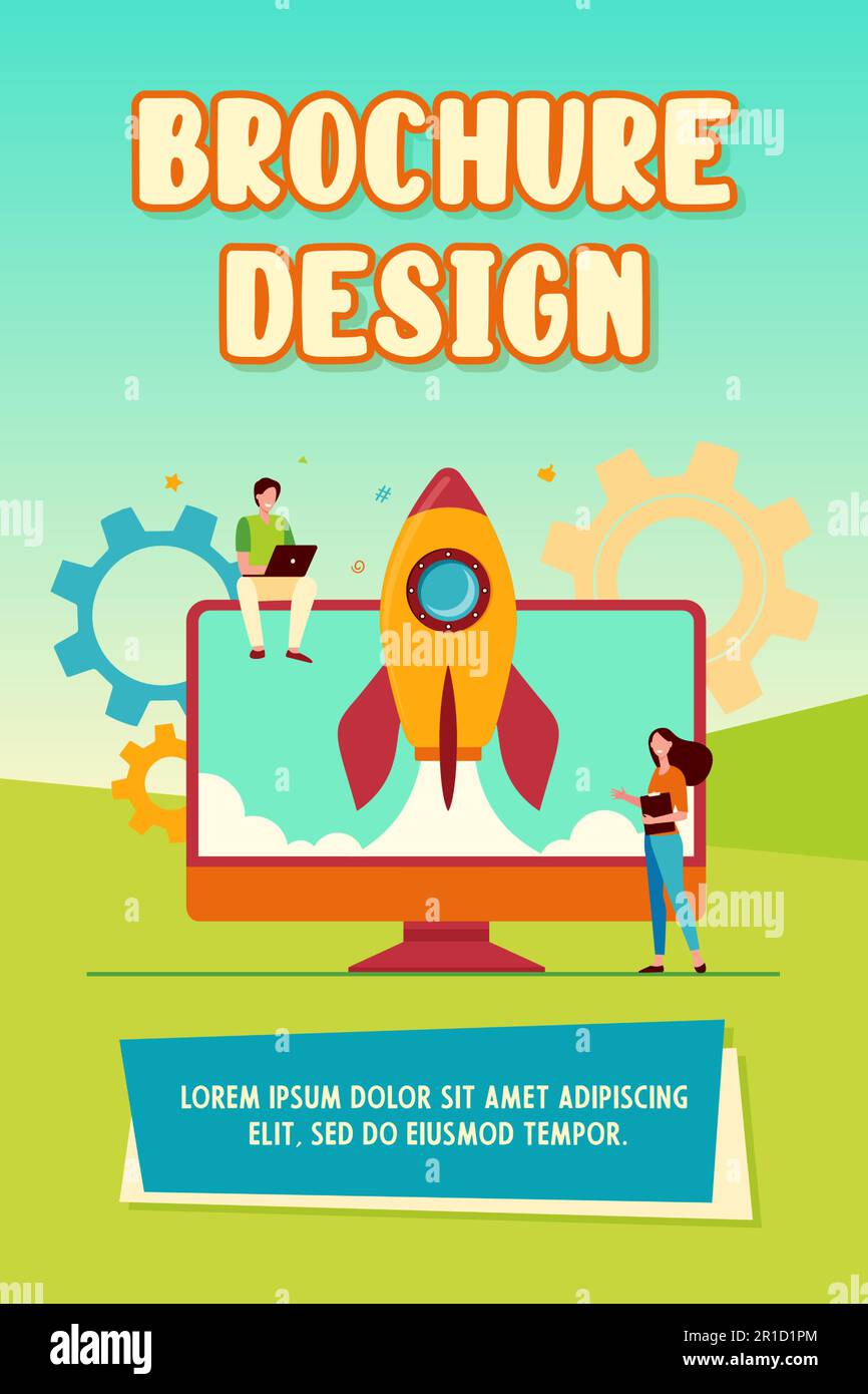 Tiny character launching startup rocket Stock Vector Image & Art - Alamy