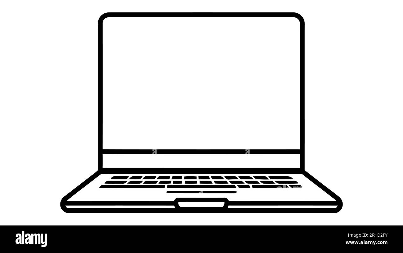 Laptop Icon in trendy flat style isolated on grey background. Computer ...