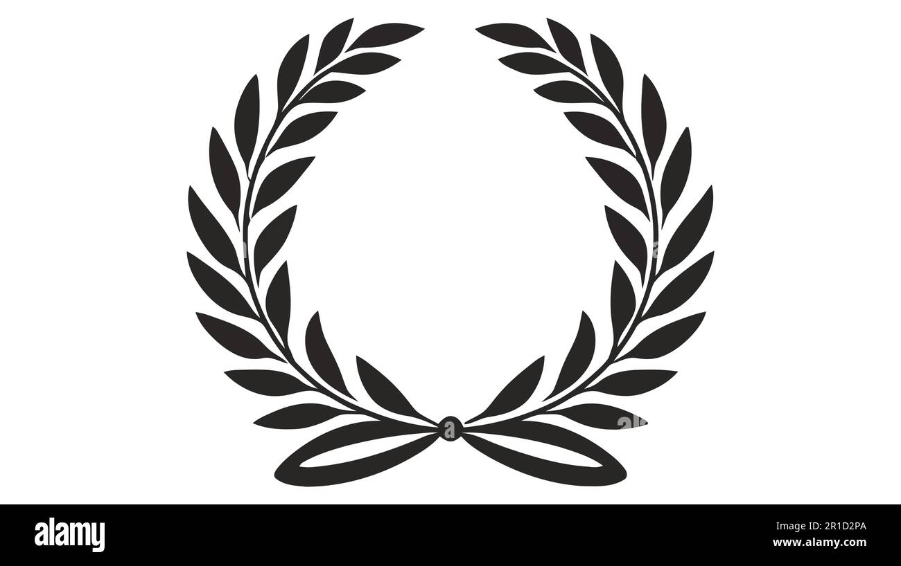Laurel Wreath floral heraldic element, Vector icon, logo on white ...