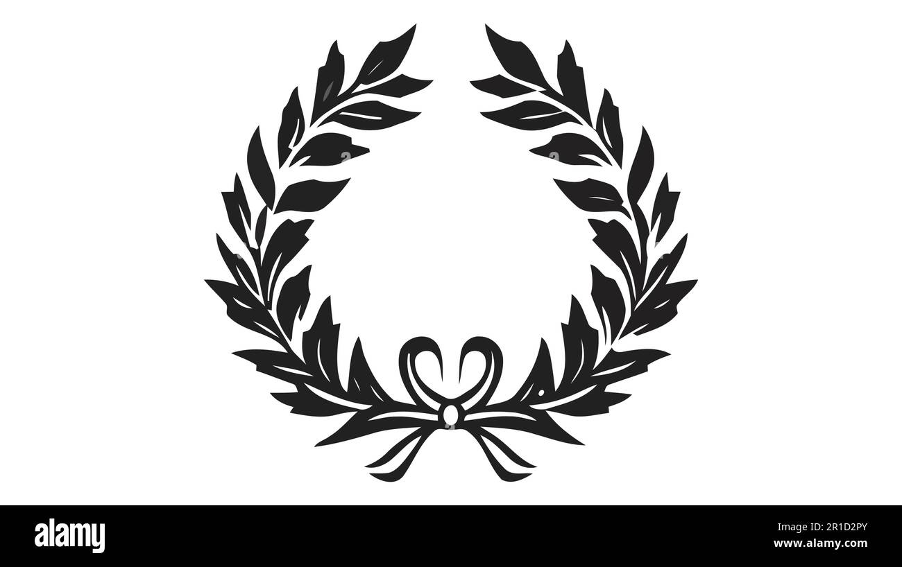 Laurel Wreath floral heraldic element, Vector icon, logo on white ...