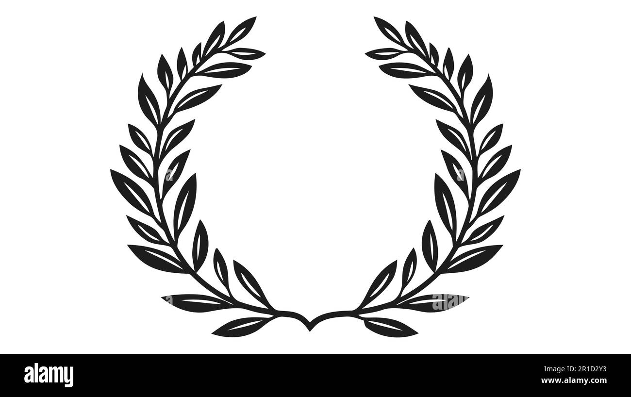 Laurel Wreath floral heraldic element, Vector icon, logo on white ...