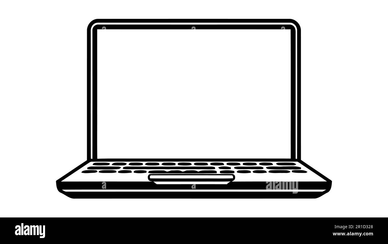 Laptop Icon in trendy flat style isolated on grey background. Computer ...