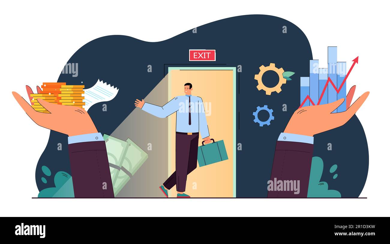Sale of property rights metaphor flat vector illustration Stock Vector