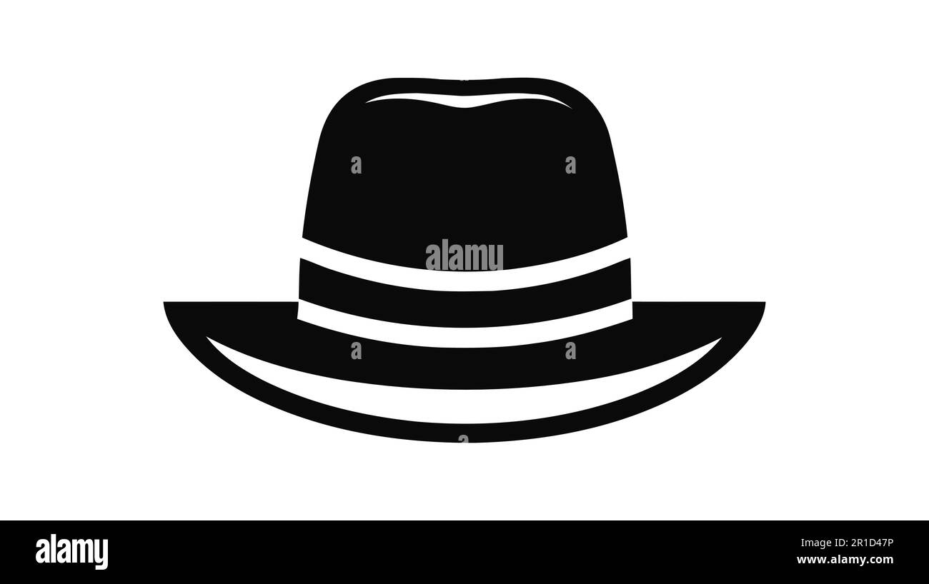 Old hat icon, vector hat silhouette, retro fashion hat logo