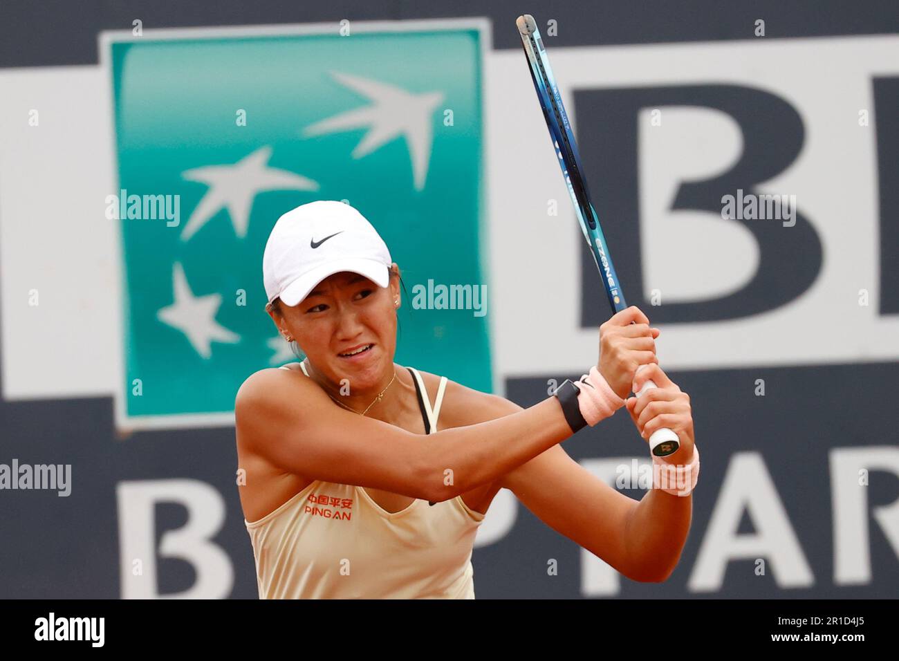 Rome, Italy. 13th May, 2023. Xiyu Wang (CHN) against Taylor Townsend (USA)  during the Tennis Internationals Internazionali BNL d'Italia (day6) on May  13, 2023 at the Foro Italico in Rome, Italy (Photo