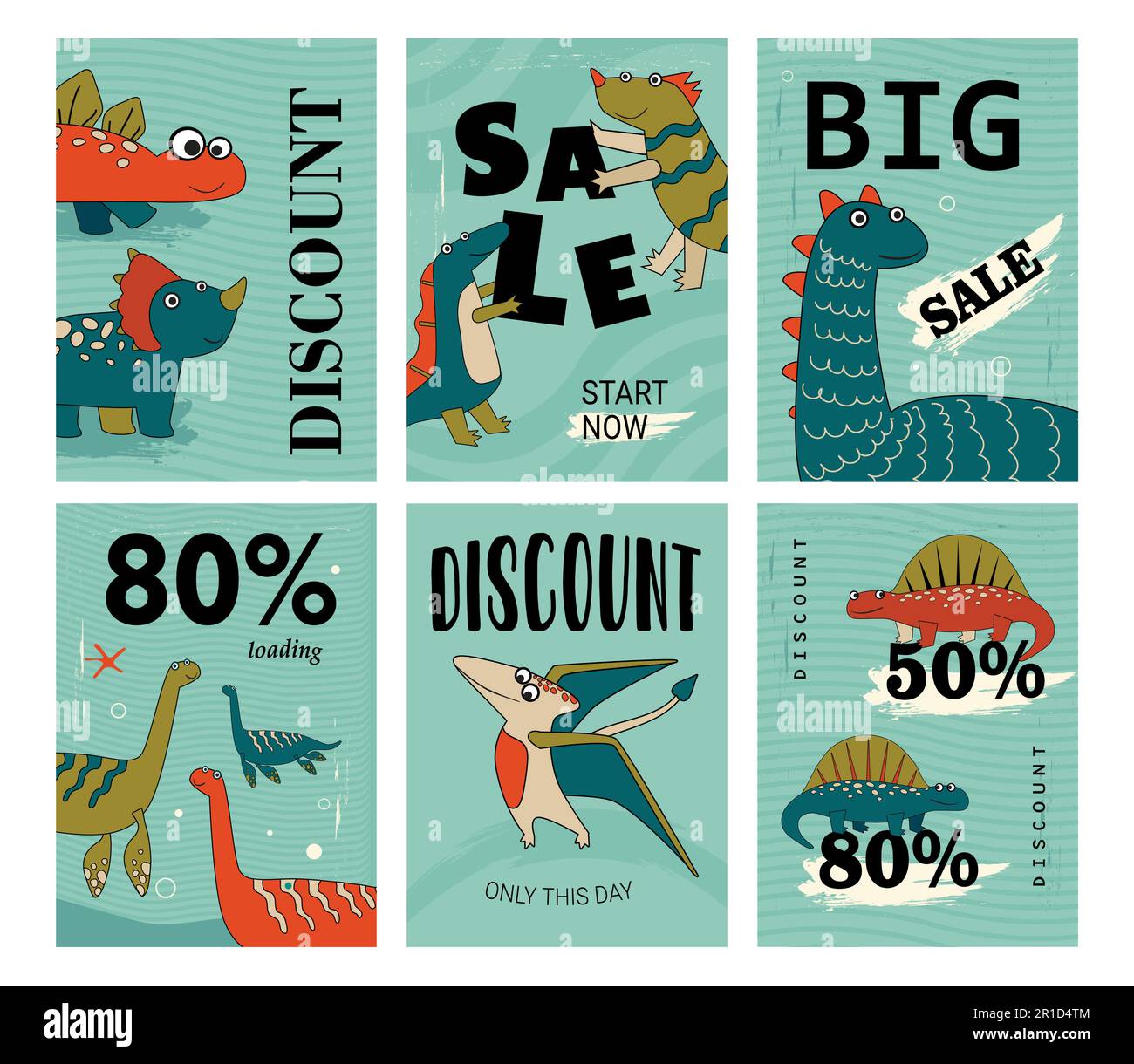 Funny and cute dino set discount flyers Stock Vector Image & Art - Alamy