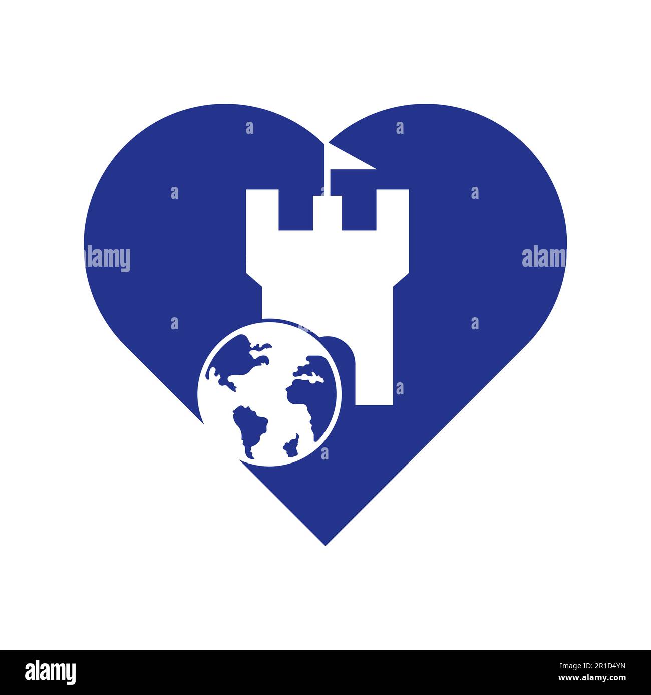 Castle globe vector logo design. Unique fortress and globe logotype ...
