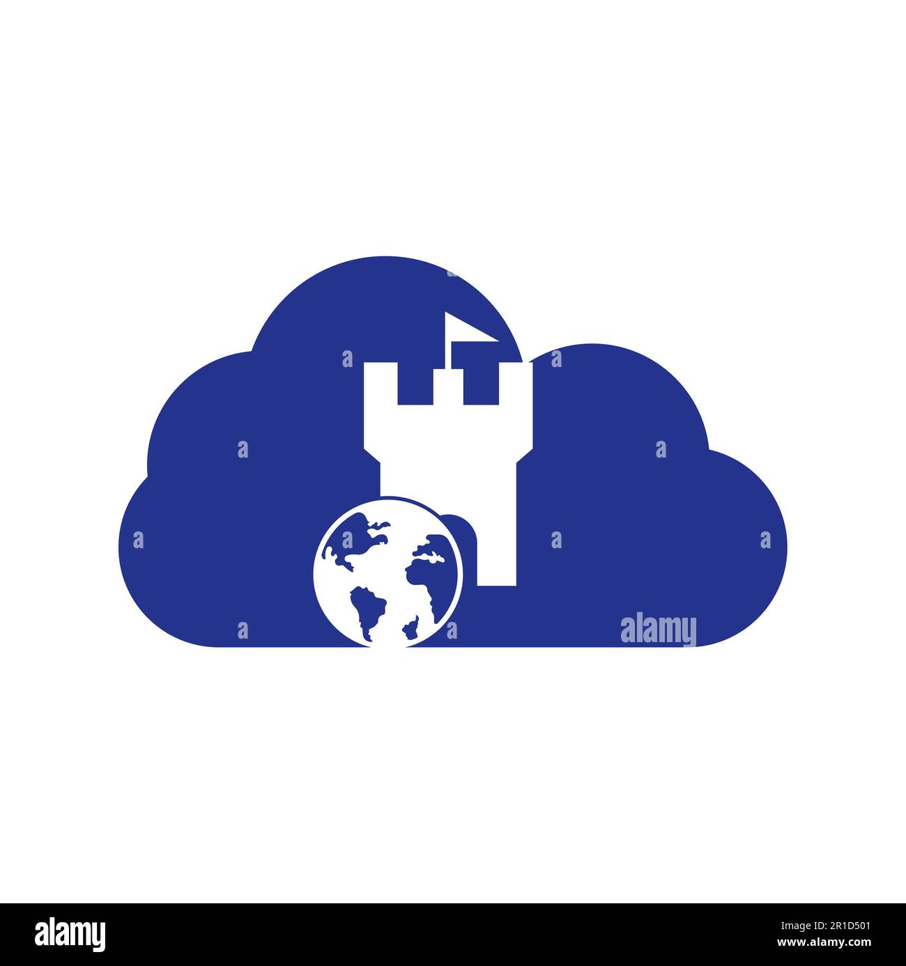 Castle globe vector logo design. Unique fortress and globe logotype ...