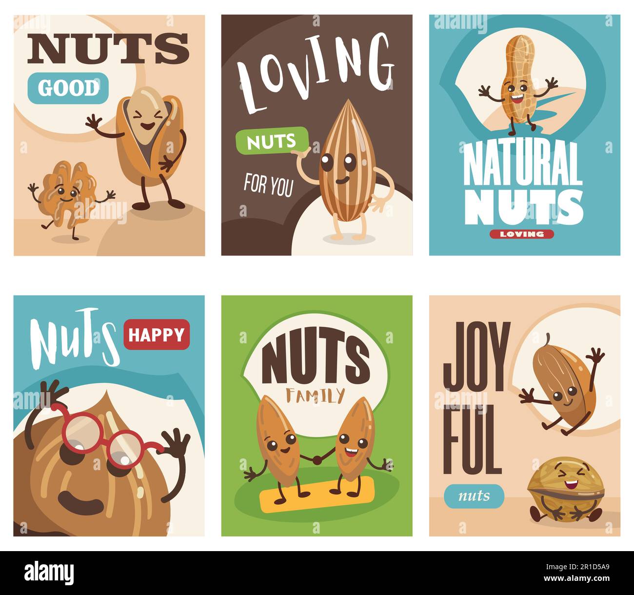 Comic nuts characters banners set Stock Vector Image & Art Alamy