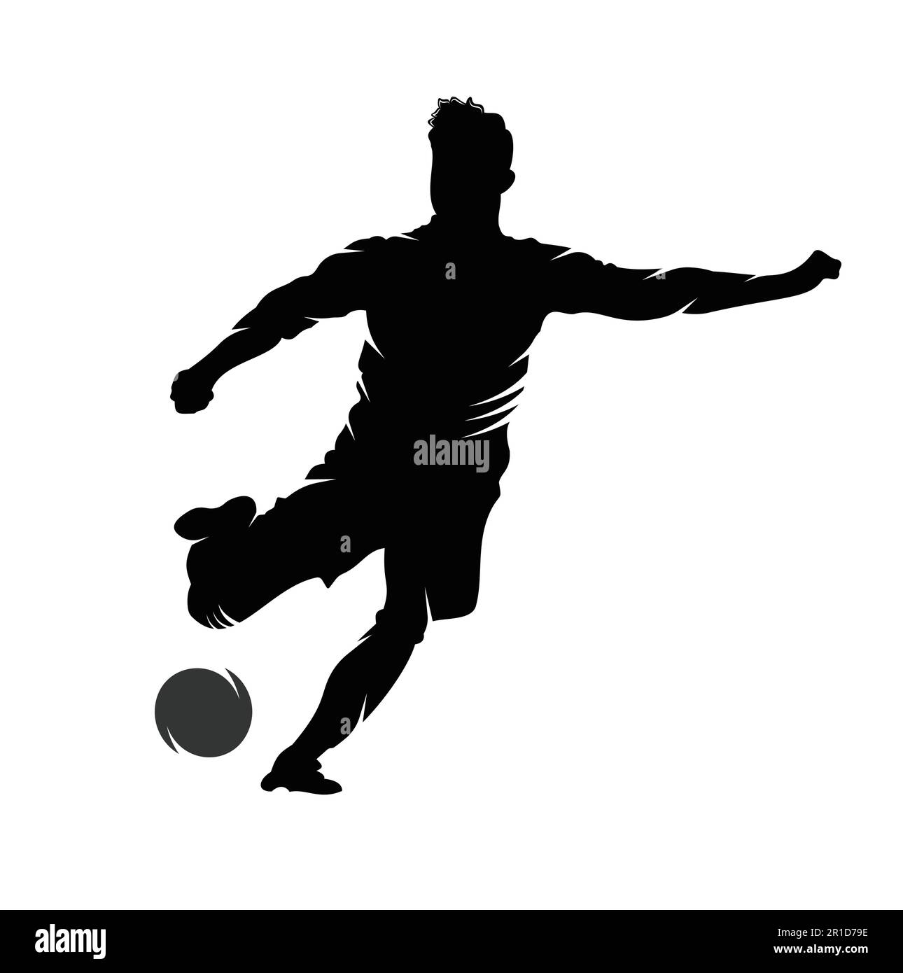Soccer and Football Player logo design. Dribbling ball logo vector icon design. Stock Vector