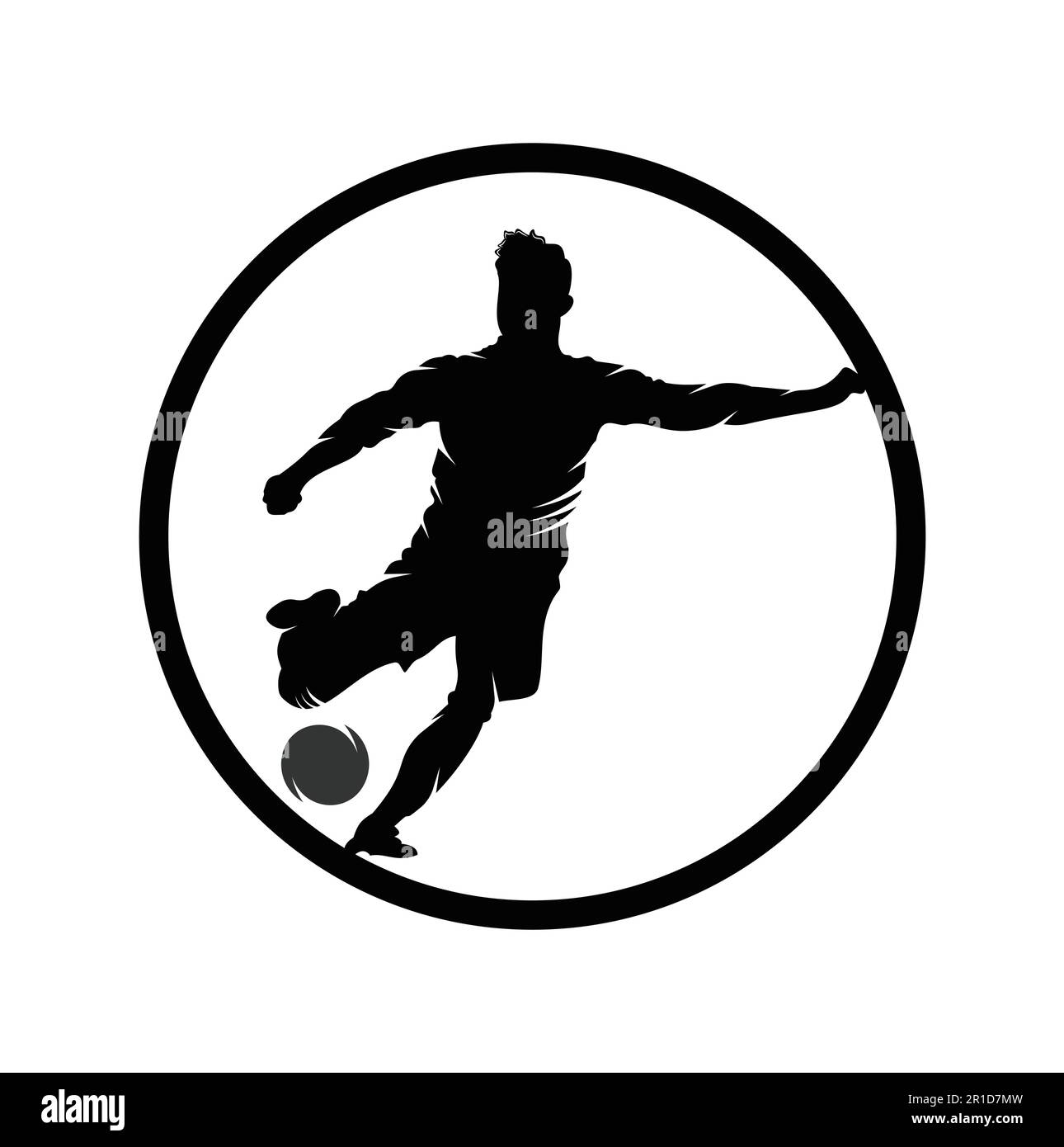 Soccer and Football Player logo design. Dribbling ball logo vector icon design. Stock Vector