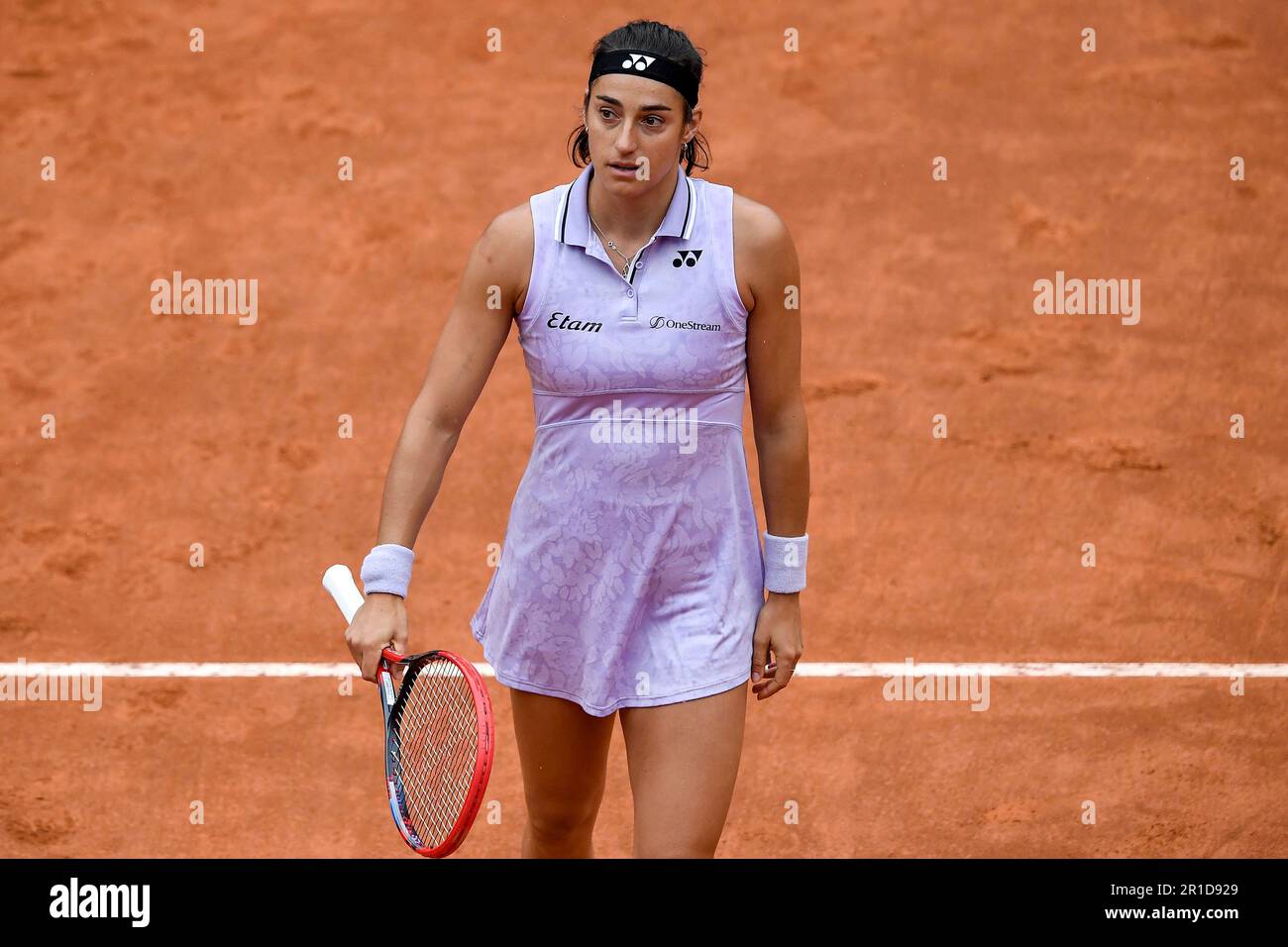 Rome, Italy. 13th May, 2023. Caroline Garcia of France reacts during her match against Camila Osorio of Colombia at the Internazionali BNL d'Italia tennis tournament at Foro Italico in Rome, Italy on May 13th, 2023. Credit: Insidefoto di andrea staccioli/Alamy Live News Stock Photo