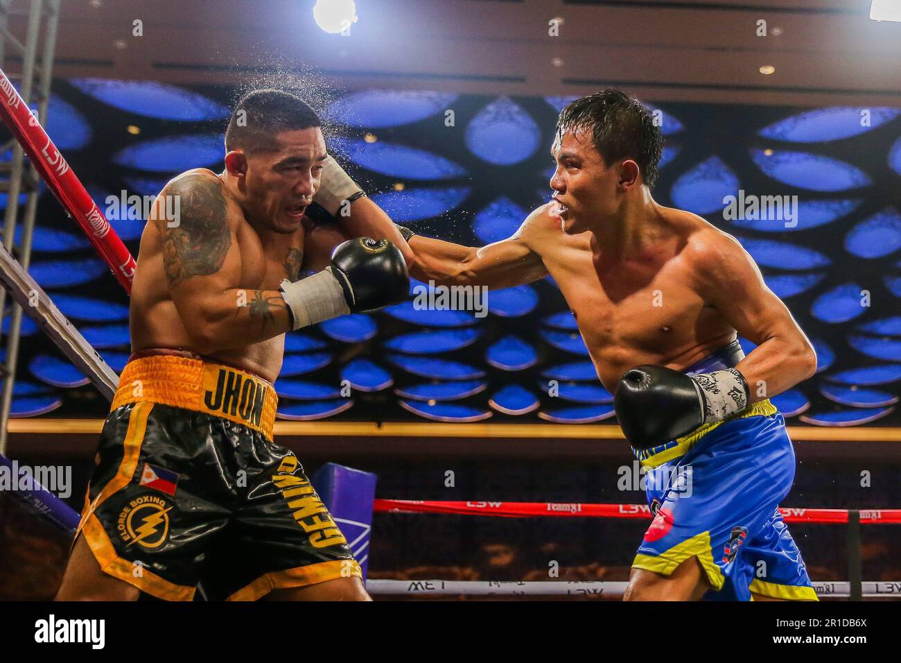 Paranaque City, Philippines. 13th May, 2023. Arnel Baconaje (R) and