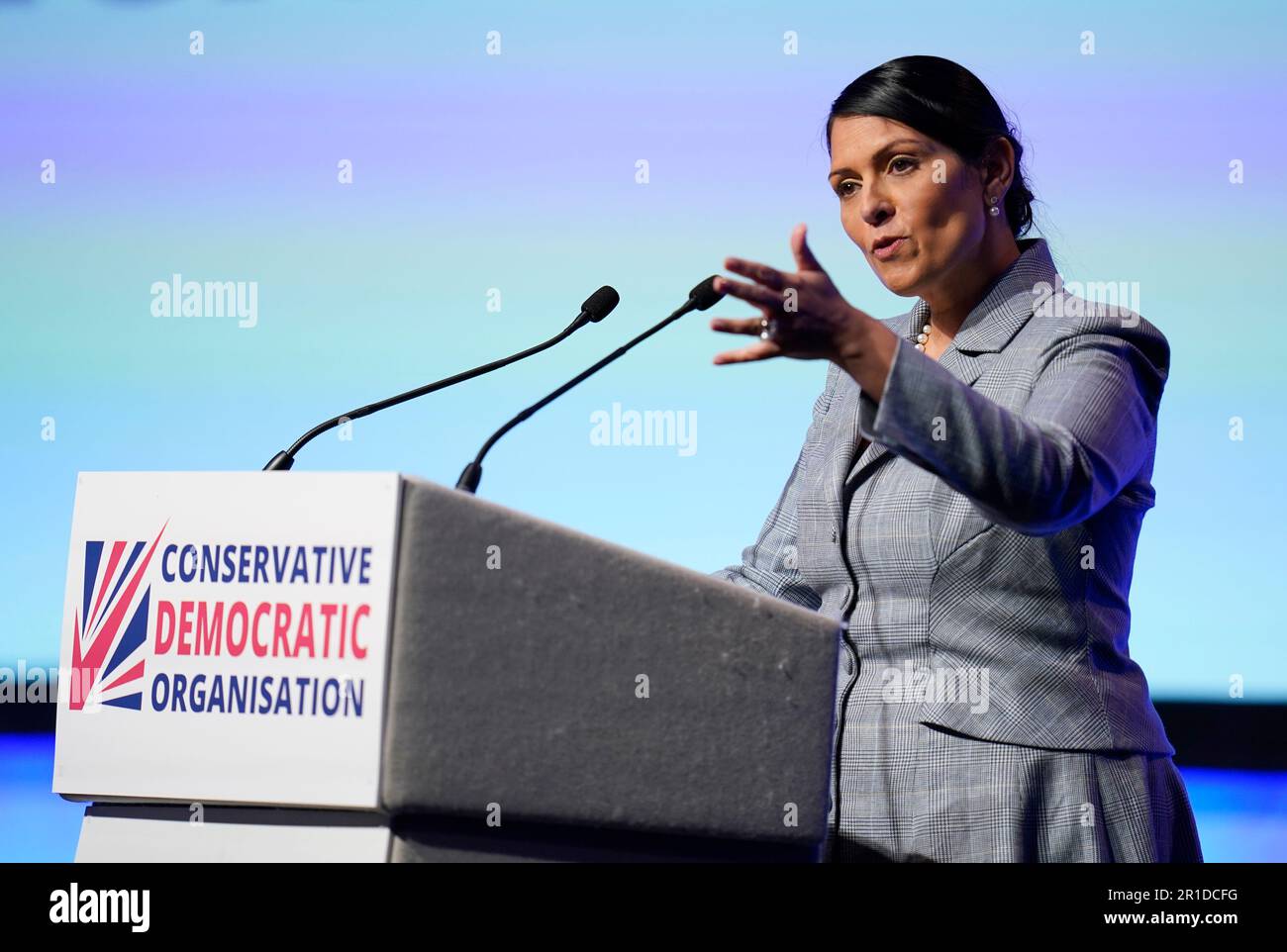 Priti Patel MP gives a speech during the Conservative Democratic ...