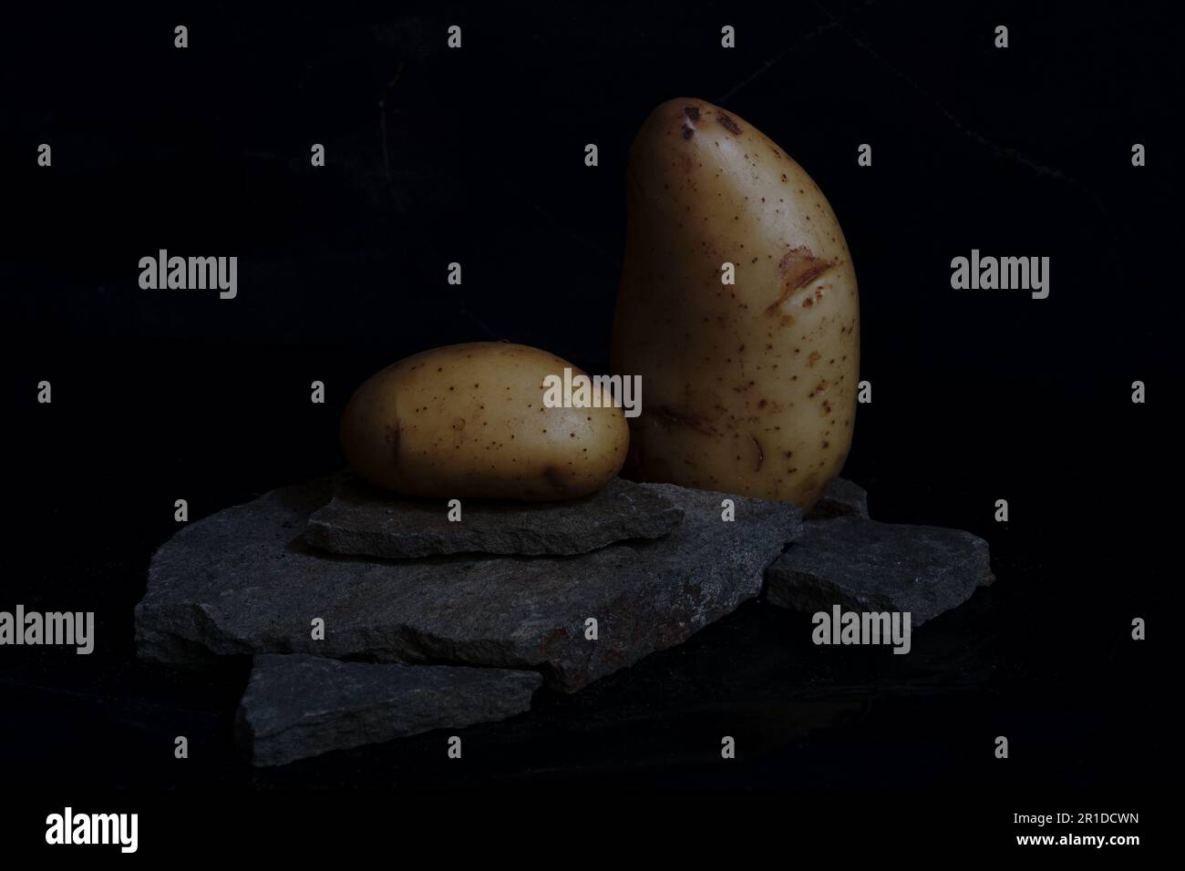 A still life with potatoes Stock Photo