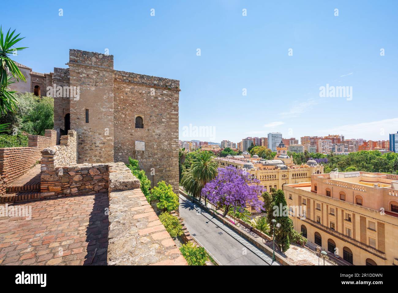 Torre del Cristo (Tower of Christ) at Alcazaba Fortress - Malaga, Andalusia, Spain Stock Photo