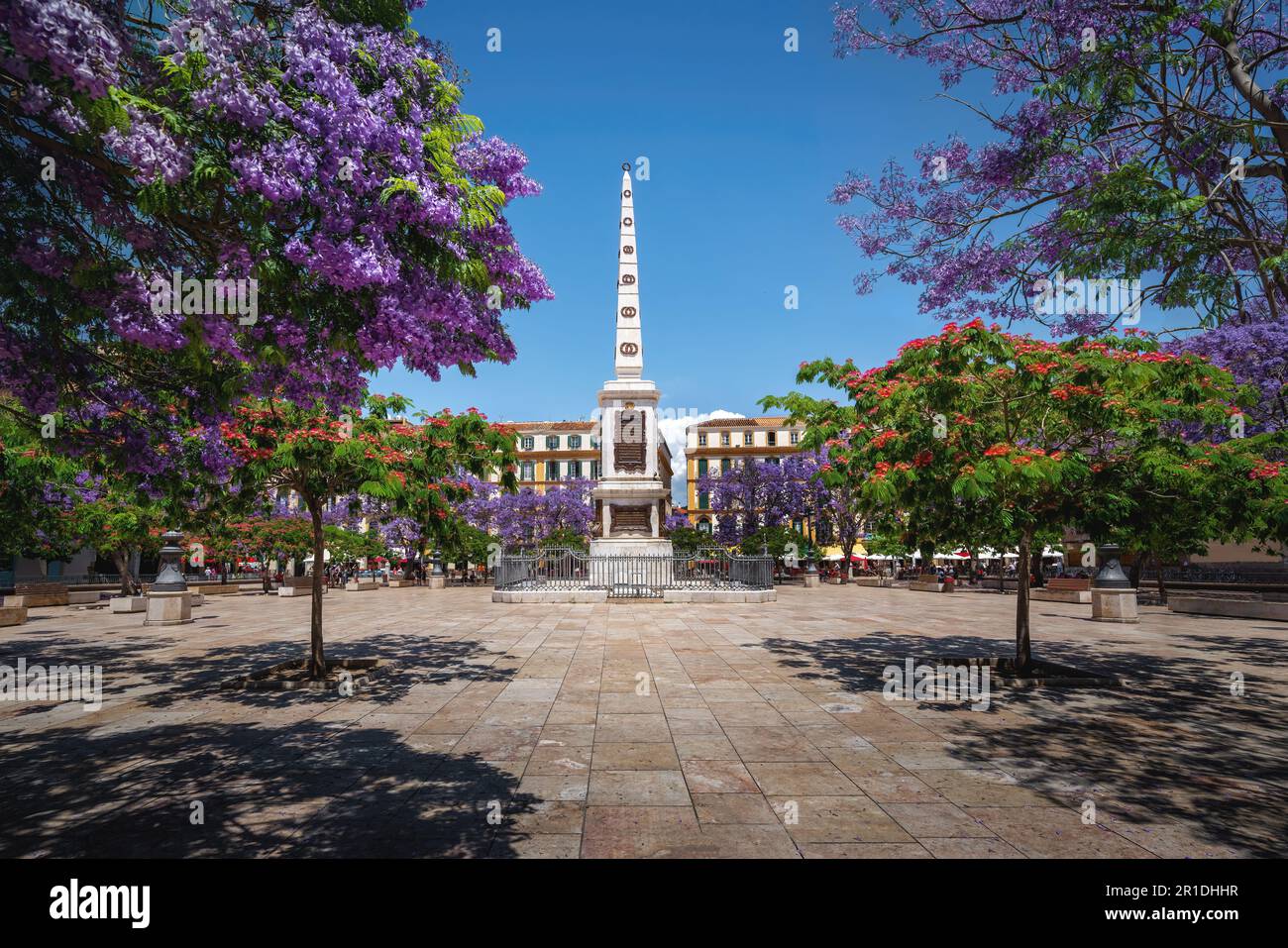 Plaza de la Merced Square and Torrijos Monument - Malaga, Andalusia, Spain Stock Photo