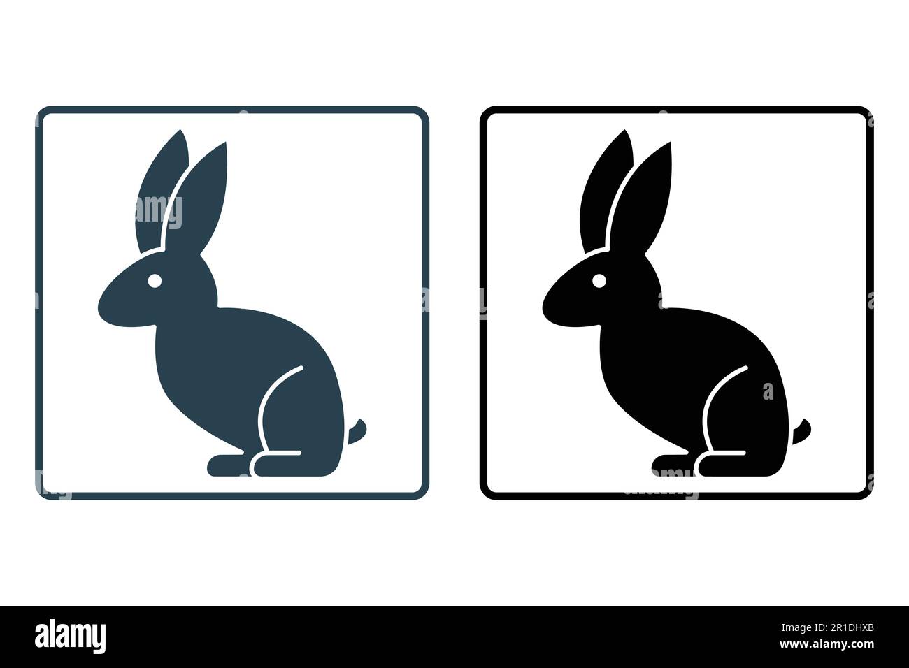 Rabbit icon illustration. Solid icon style. icon related to pet. Simple vector design editable Stock Vector
