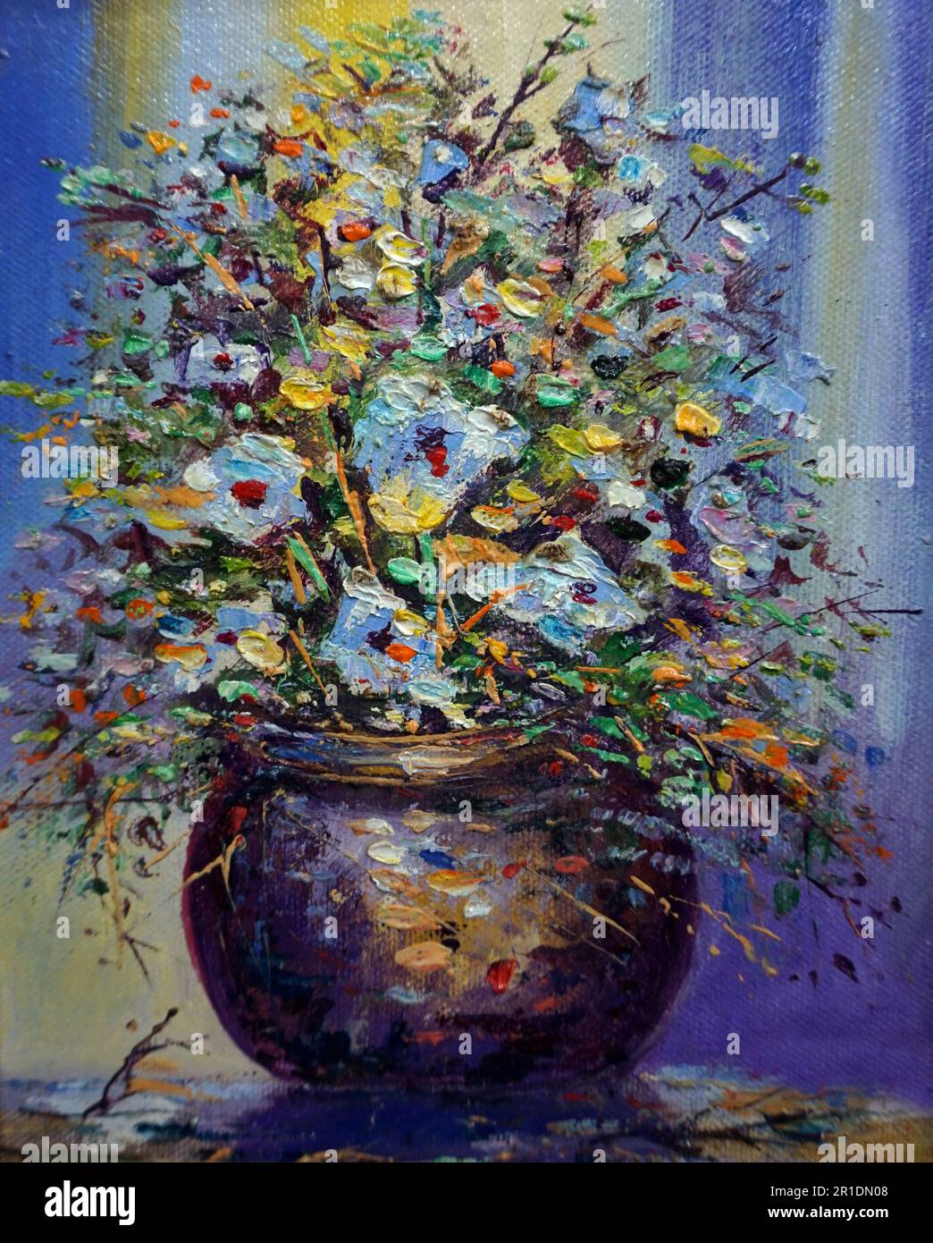 Oil painting abstract flower in hi-res stock photography and images - Alamy