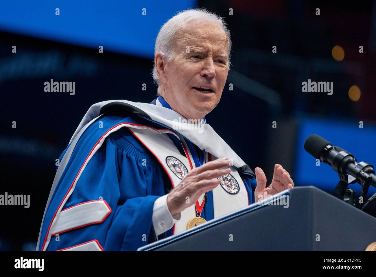 US President Joe Biden delivers the Howard University Commencement