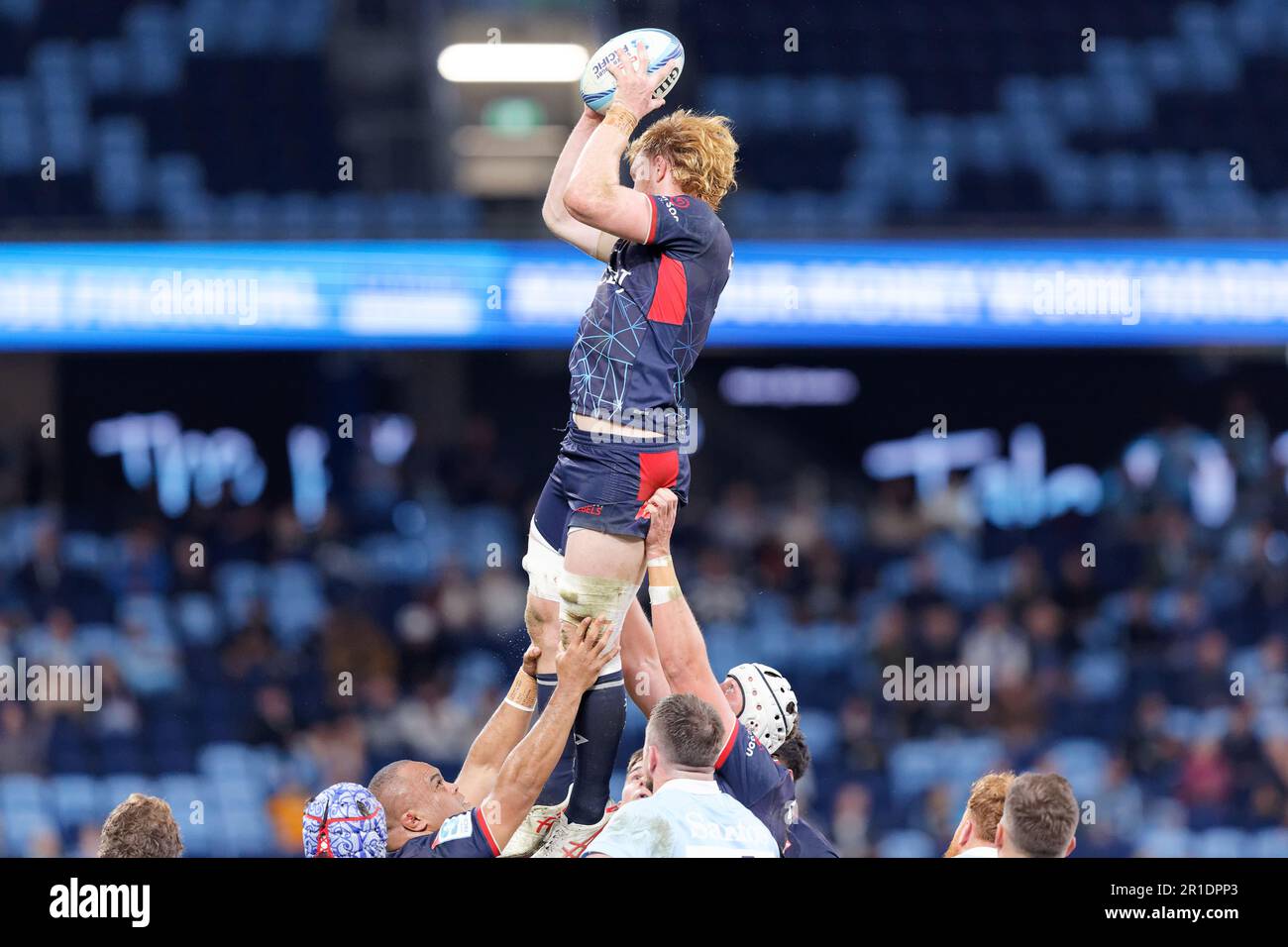 Brad Wilson Rugby Sydney, Australia. 13th May, 2023. Brad Wilkin of the Rebels wins the ...