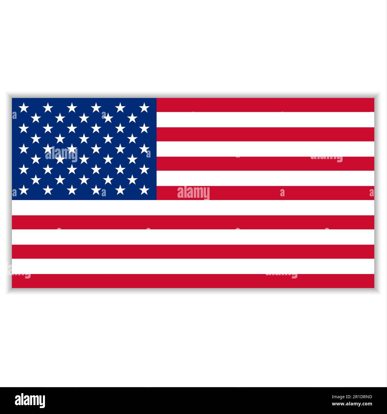 American Flag on White Background Stock Photo