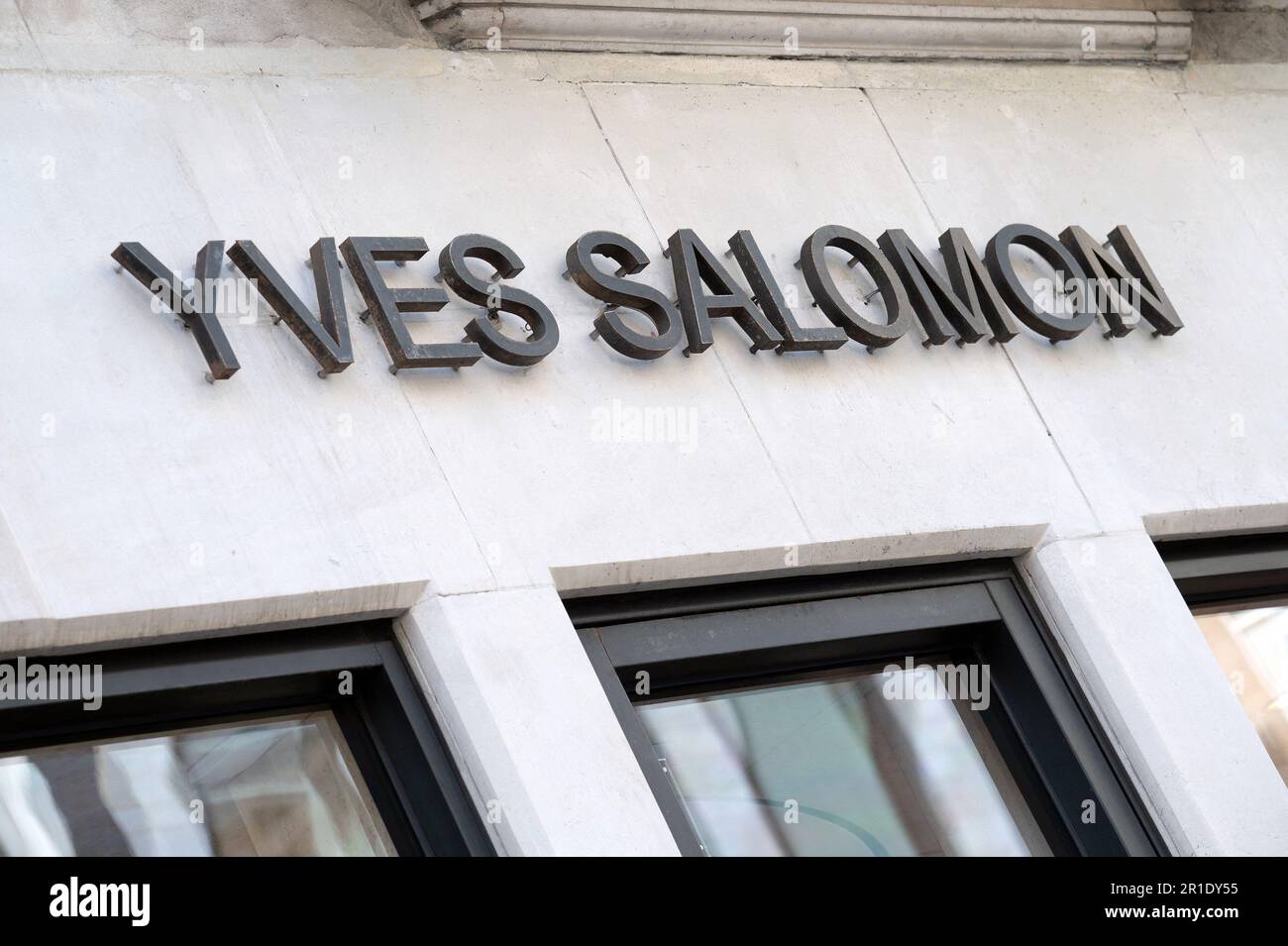 London, UK. 11th May, 2023. A shop sign of YVES SALOMON Store, on May 07,  2023 in London, England. Photo by David Niviere/ABACAPRESS.COM Credit:  Abaca Press/Alamy Live News Stock Photo - Alamy