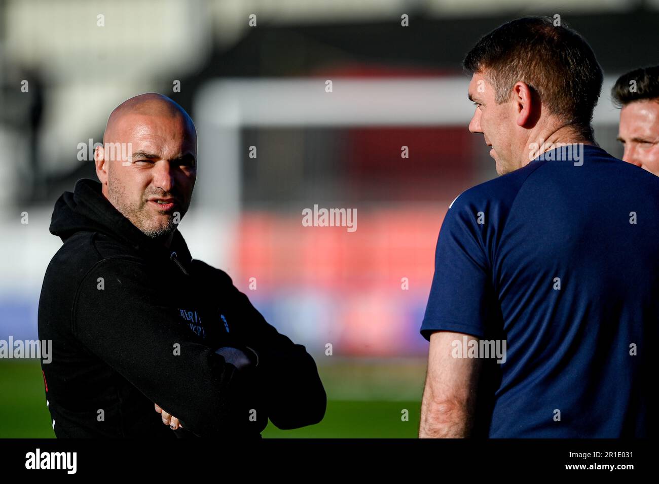 Stockport County Manager Dave Challinor and Salford City Manager Neil