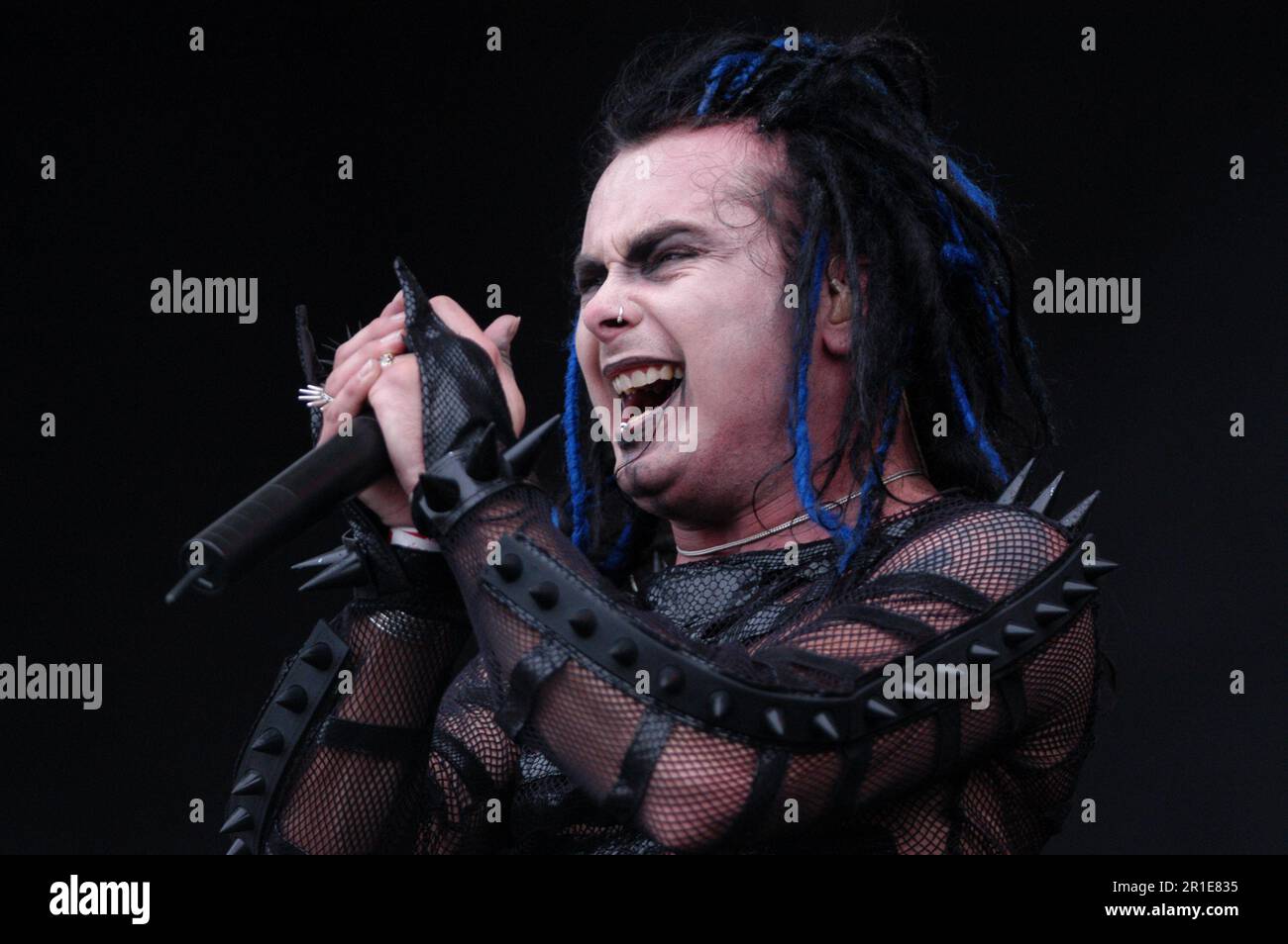 Imola Italy 2003-06-15 : Dani Filth singer of Cradle of Filth in concert at the Heiniken Jammin Festival Stock Photo