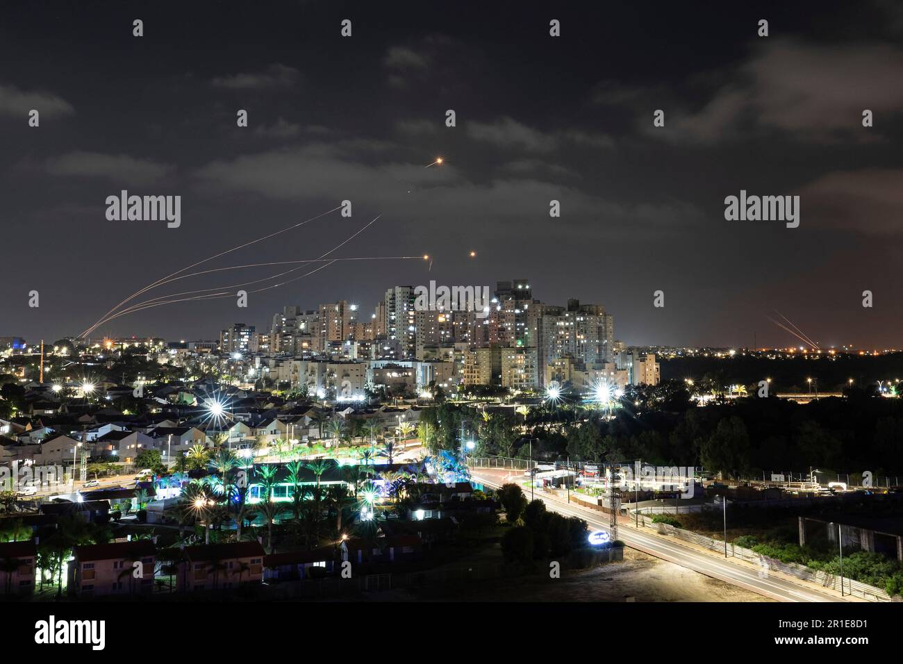 Israel's Iron Dome missile defense system fires interceptors at rockets