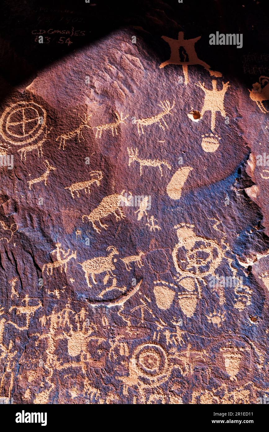 Newspaper Rock Archaeological Site; Canyonlands National Park; Utah; USA Stock Photo