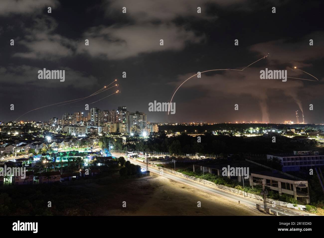 Israel's Iron Dome missile defense system fires interceptors at rockets