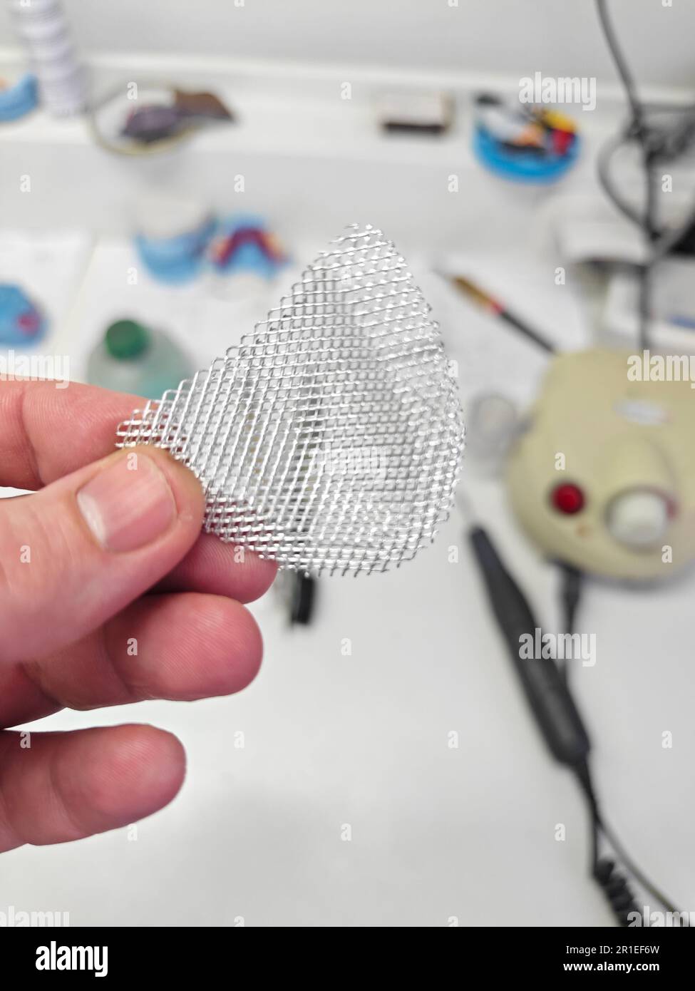 metal mesh for reinforcing a removable denture Stock Photo Alamy