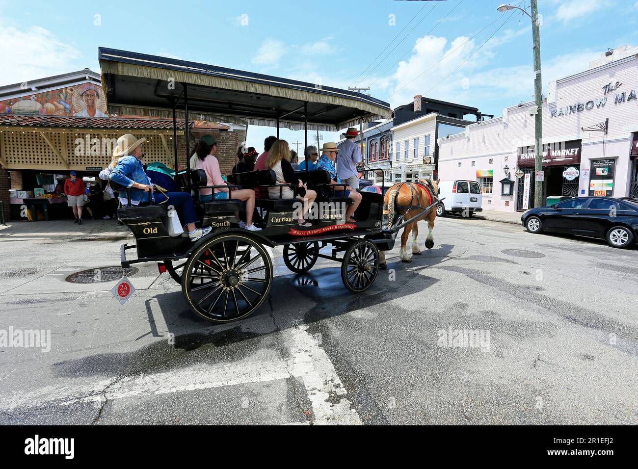 carriage ride, tour,carriage,Charleston, SC, south carolina, USA, city, downtown, street, america, american, tourist, attraction,tourism,united states Stock Photo