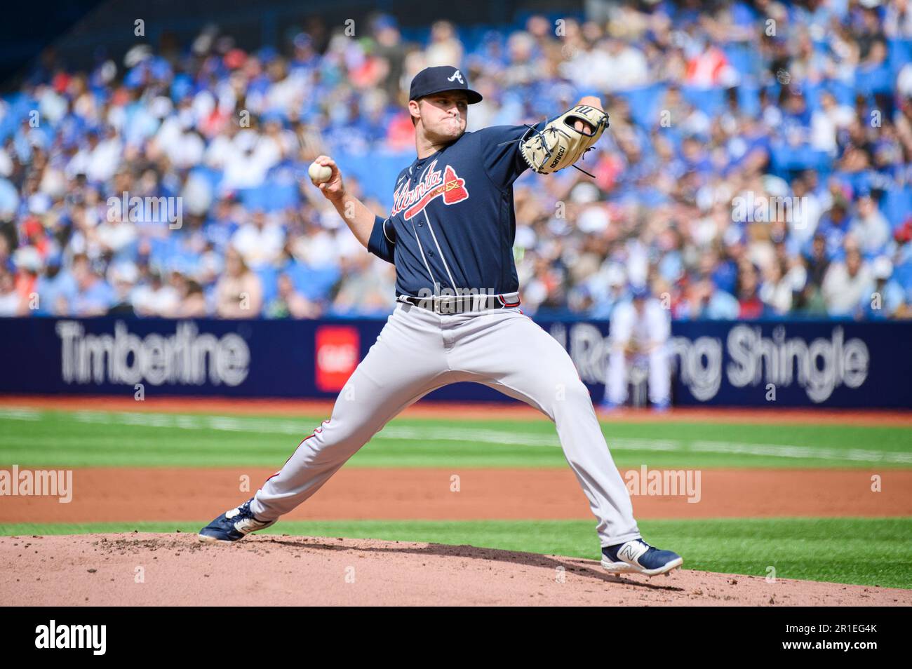 Atlanta Braves pitcher Bryce Elder (84) is photographed at the CoolToday  Park during spring training Thursday March 17, 2022, in North Port, Fla.  (AP Photo/Steve Helber Stock Photo - Alamy