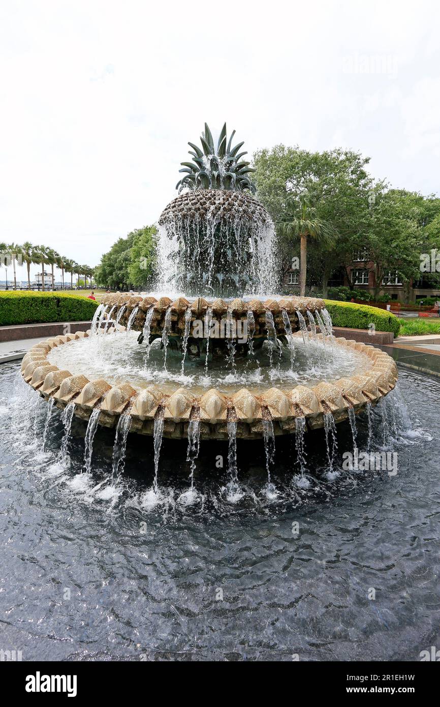 Pineapple Fountain, Charleston, South Carolina, USA Stock Photo