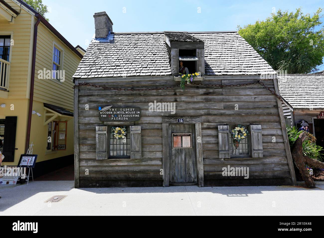 oldest wooden school house in the united states, city, st. augustine, st augustine, saint augustine, florida, usa, us, america, american, 2023 update, Stock Photo