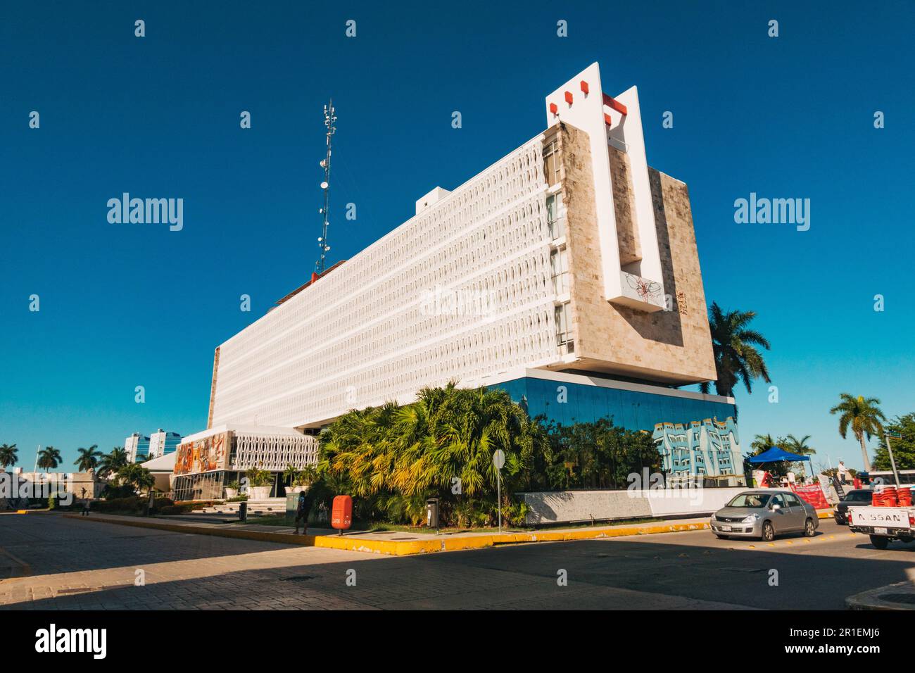 the 1970s styled Mexican State of Campeche government offices in the capital city, Mexico Stock Photo