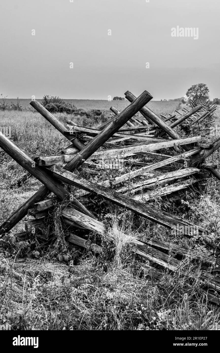 Split Rail Fence on the Gettysburg Battlefield Stock Photo Alamy
