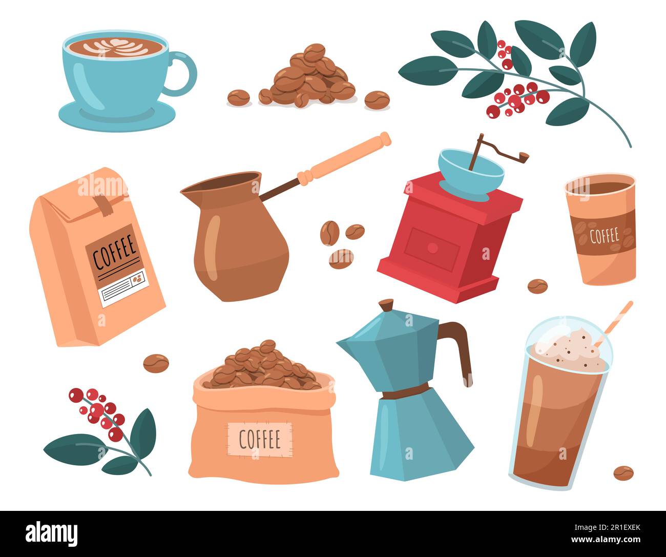 Coffee items set Stock Vector Image & Art Alamy