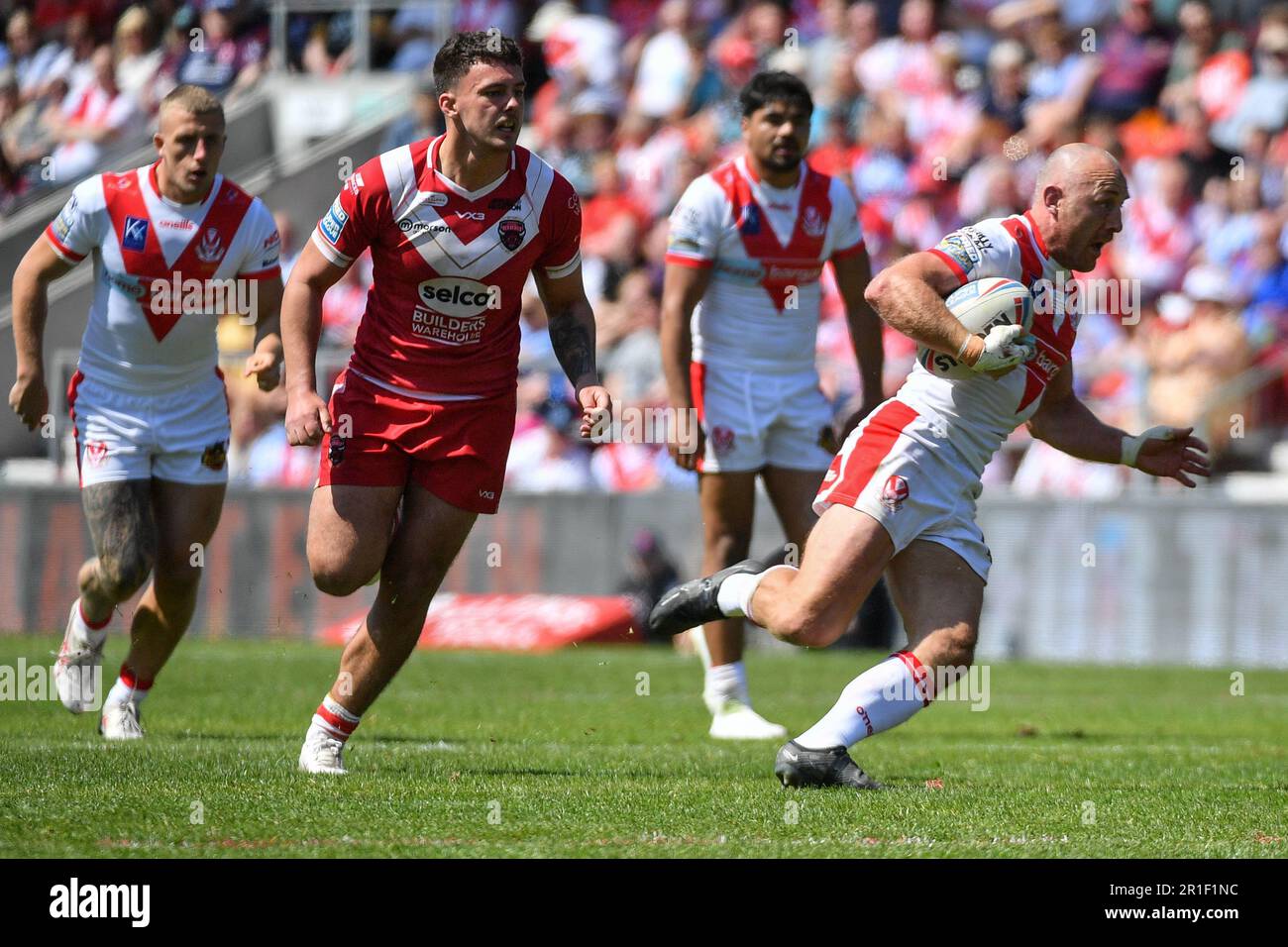 St. Helens, England - 13th May 2023 - James Roby of St Helens in action ...