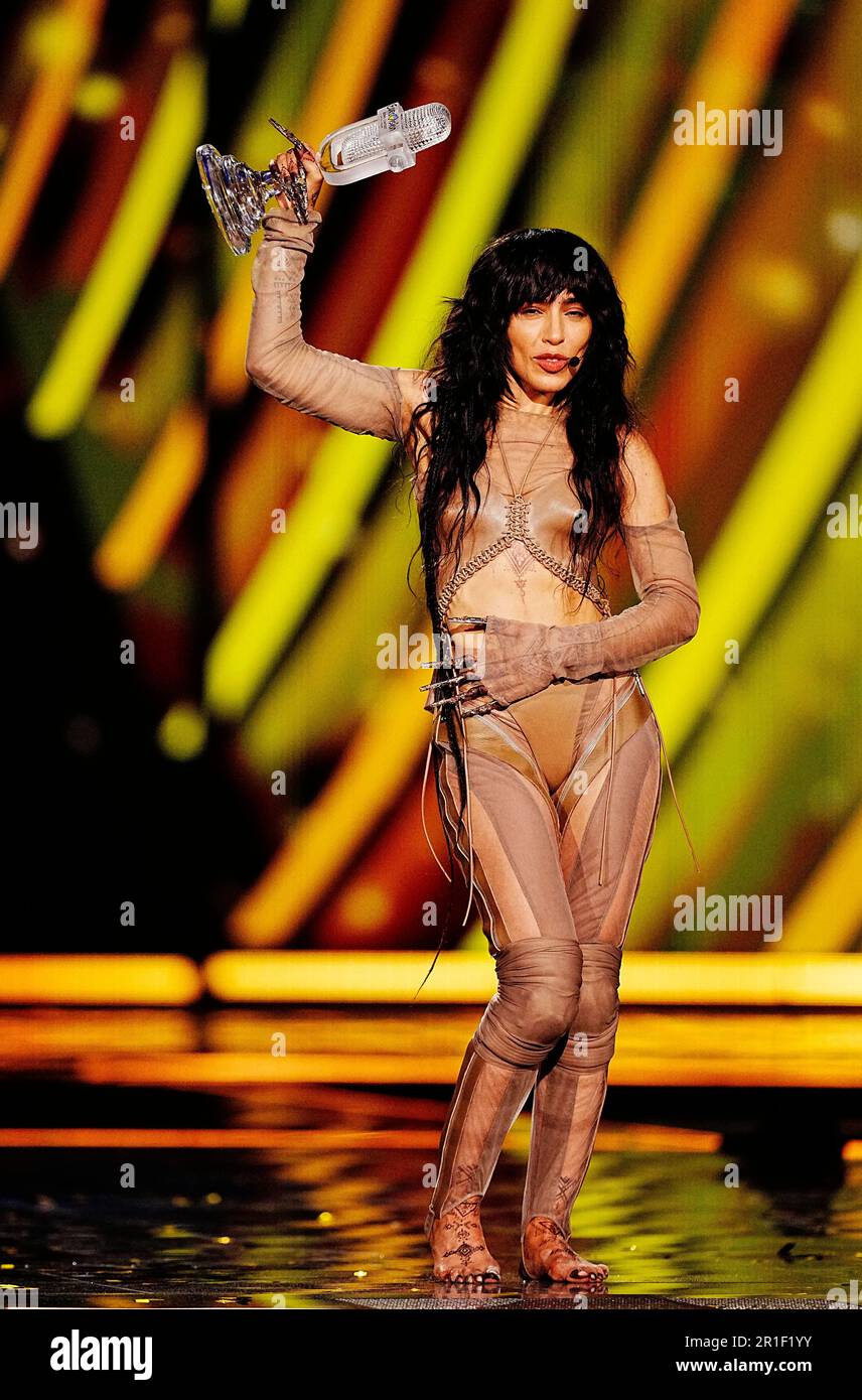 Sweden entrant Loreen with the trophy by after winning the Eurovision Song  Contest at the M&S Bank Arena in Liverpool. Picture date: Saturday May 13,  2023 Stock Photo - Alamy