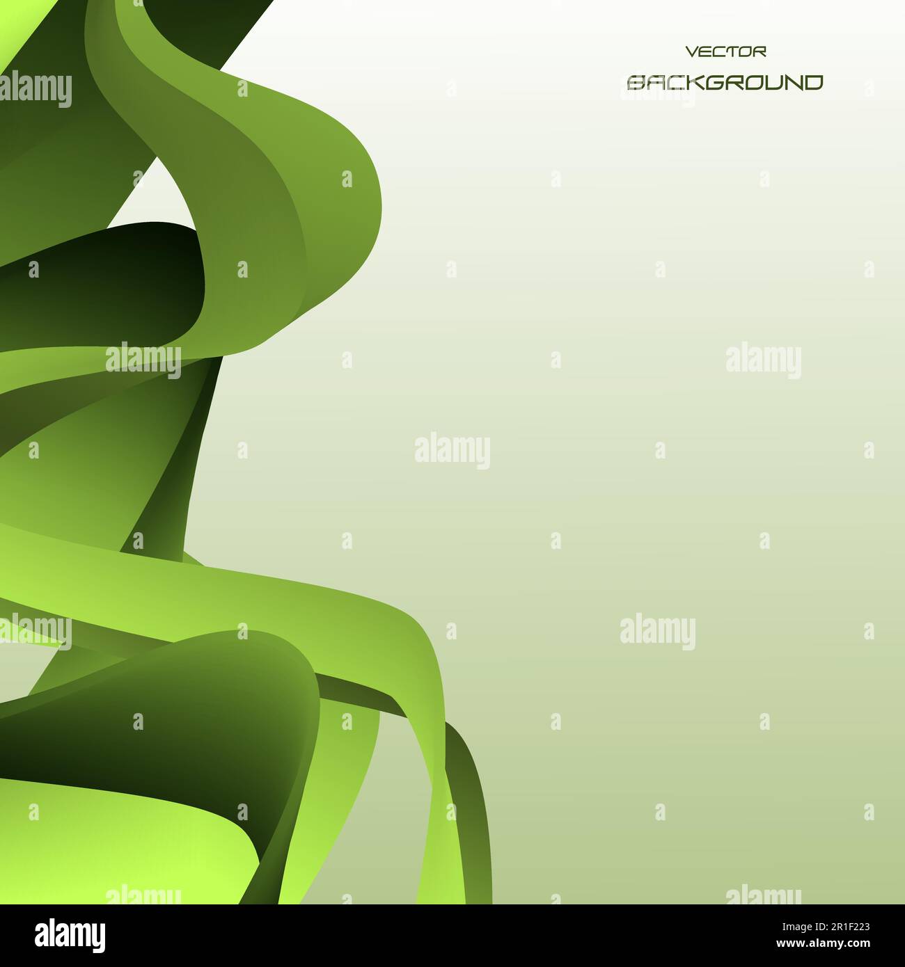 green background with waves abstract vector illustration Stock Vector ...