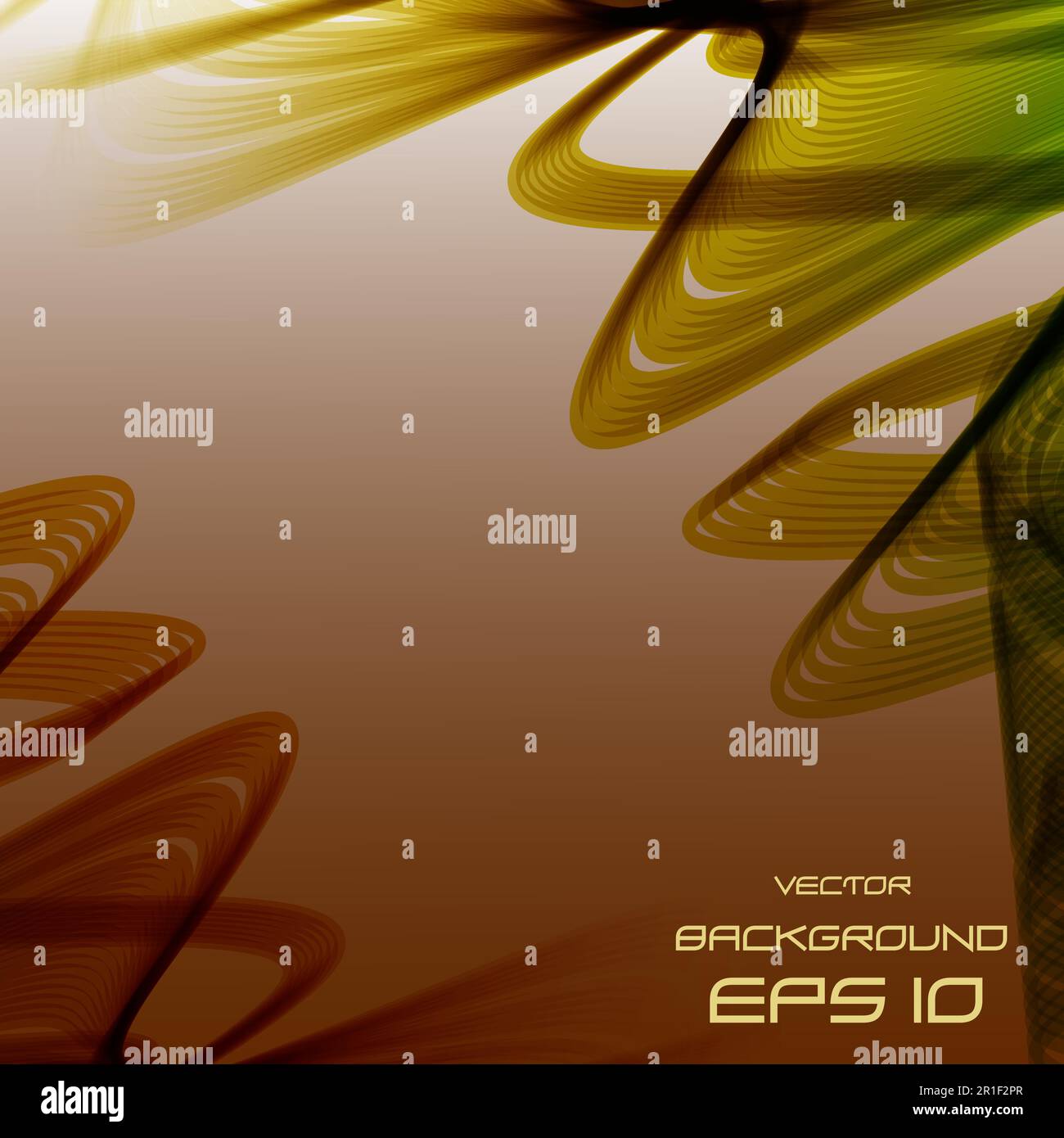 Abstract orangegreen background loops and lines, vector Stock Vector